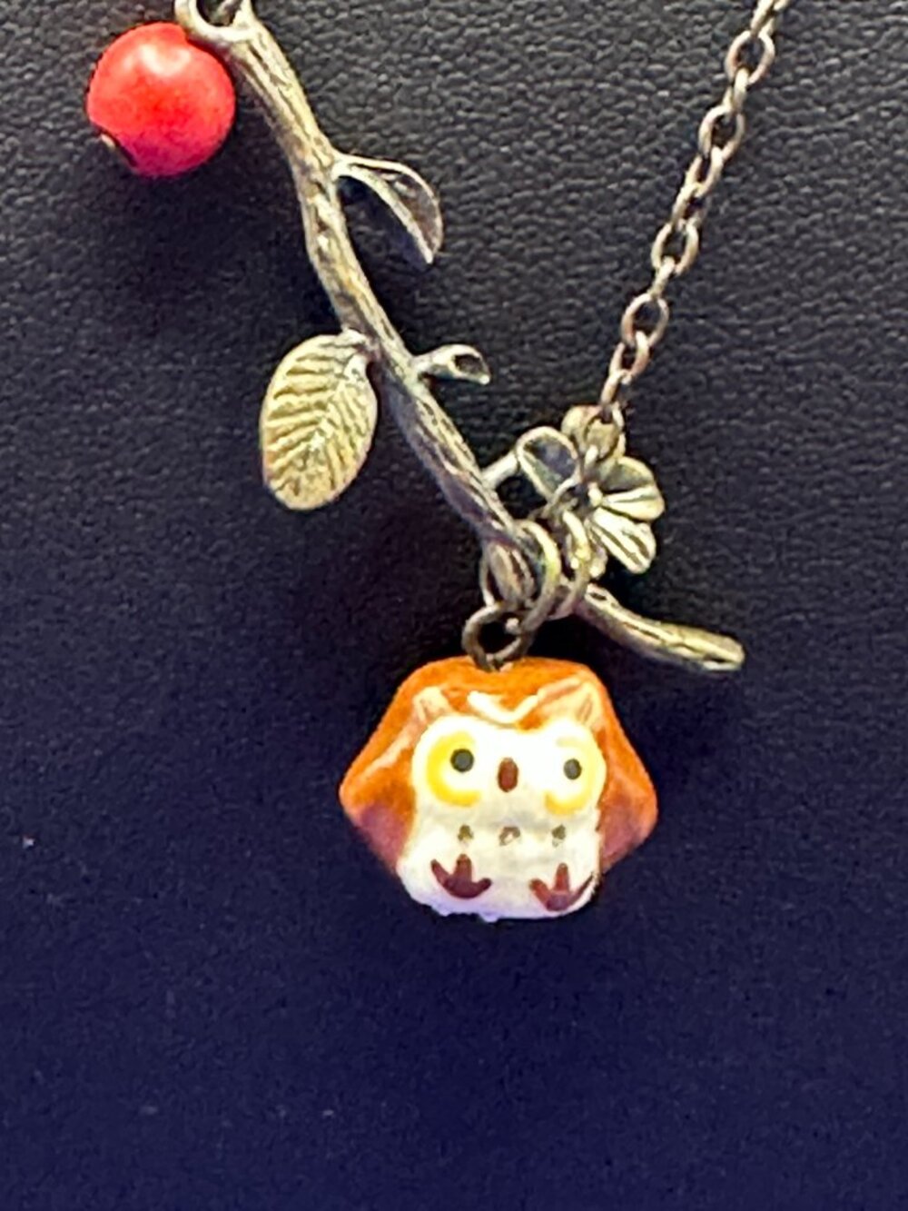 ZAD Whimsical Owl and Branch Necklace